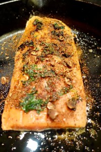 Salmon & basil & herbs