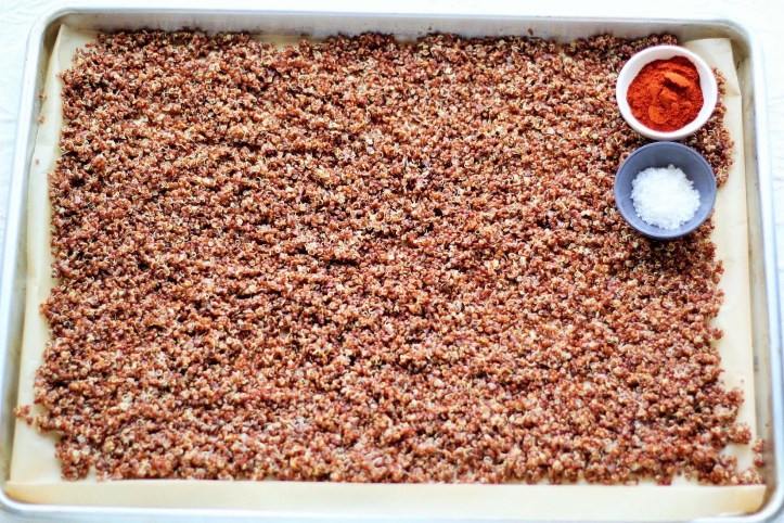 Quinoa prepped to toast