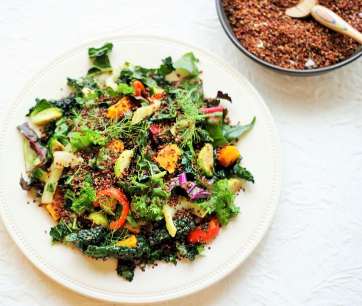 Quinoa toasted on salad