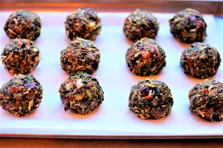 Meatless Meatball trayed