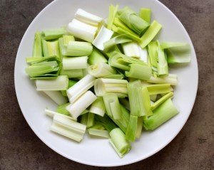 LeekSoup Leeks sliced