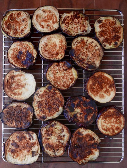 Eggplants Dish toasted slices