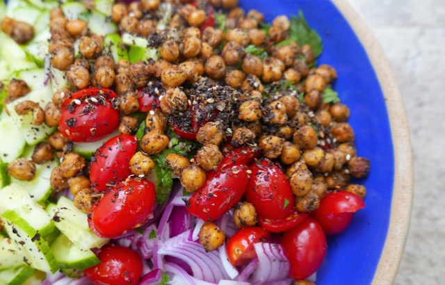 Tabbouleh_P1010662 another option of roasted garbanzos spilled